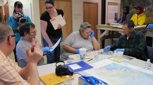 Sugpiaq Workshop May 20th, 2014 – From left to right: David DeHass, Ephim Moonin, Ryjil Christianson, Medeia Csoba DeHass, Alma Moonin, Herman Moonin