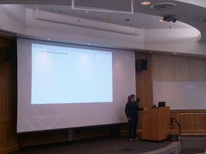 Ivana presenting on the Sugt'stun App project. 